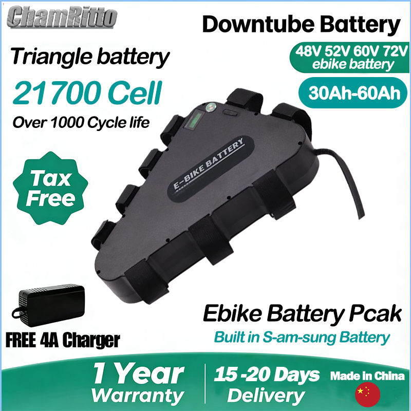 72V 50Ah 21700 Lithium Battery - 60v72v 3000w Triangle Electric Bicycle battery