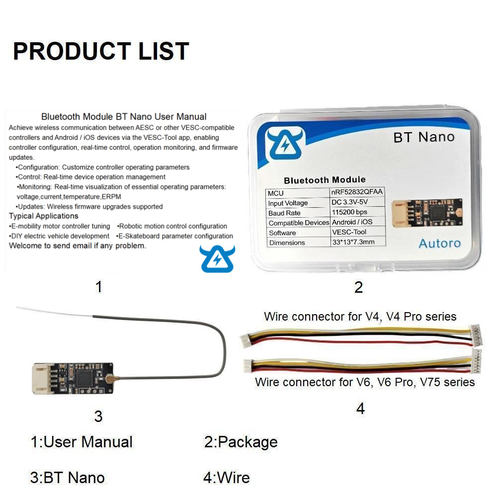 Autoro BT Nano Wireless Blueto - Vesc 75300 Controller review and price