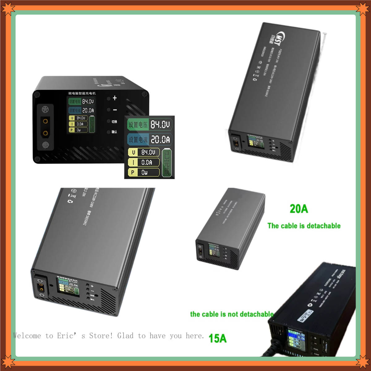 10-93V 2-30A Adjustable Charge - 84V 20A Smart Charger review and price